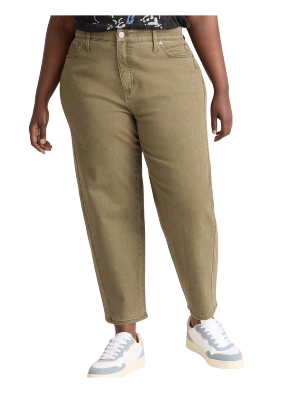 Terra & Sky Women’s Plus 22W Built-In Tummy Control High Rise Barrel Leg Jeans